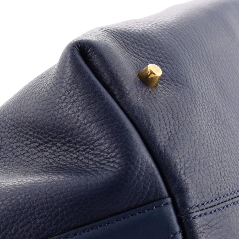 Burberry Heston Bucket Bag House Check Canvas with Leather Medium Blue, Print - Picture 7 of 8